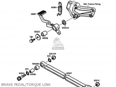 BRAKE PEDAL/TORQUE LINK - ZX750F3 NINJA 750R 1989 USA CALIFORNIA