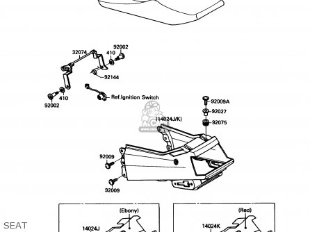SEAT - ZX750F3 NINJA 750R 1989 USA CALIFORNIA