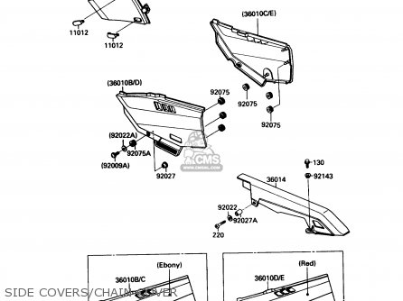 SIDE COVERS/CHAIN COVER - ZX750F3 NINJA 750R 1989 USA CALIFORNIA