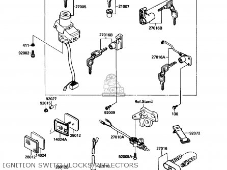 IGNITION SWITCH/LOCKS/REFLECTORS - ZX750F3 NINJA 750R 1989 USA CALIFORNIA