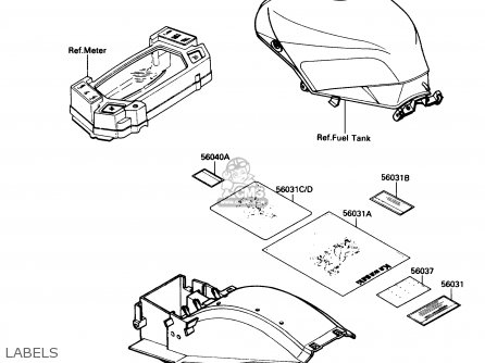 LABELS - ZX750F3 NINJA 750R 1989 USA CALIFORNIA