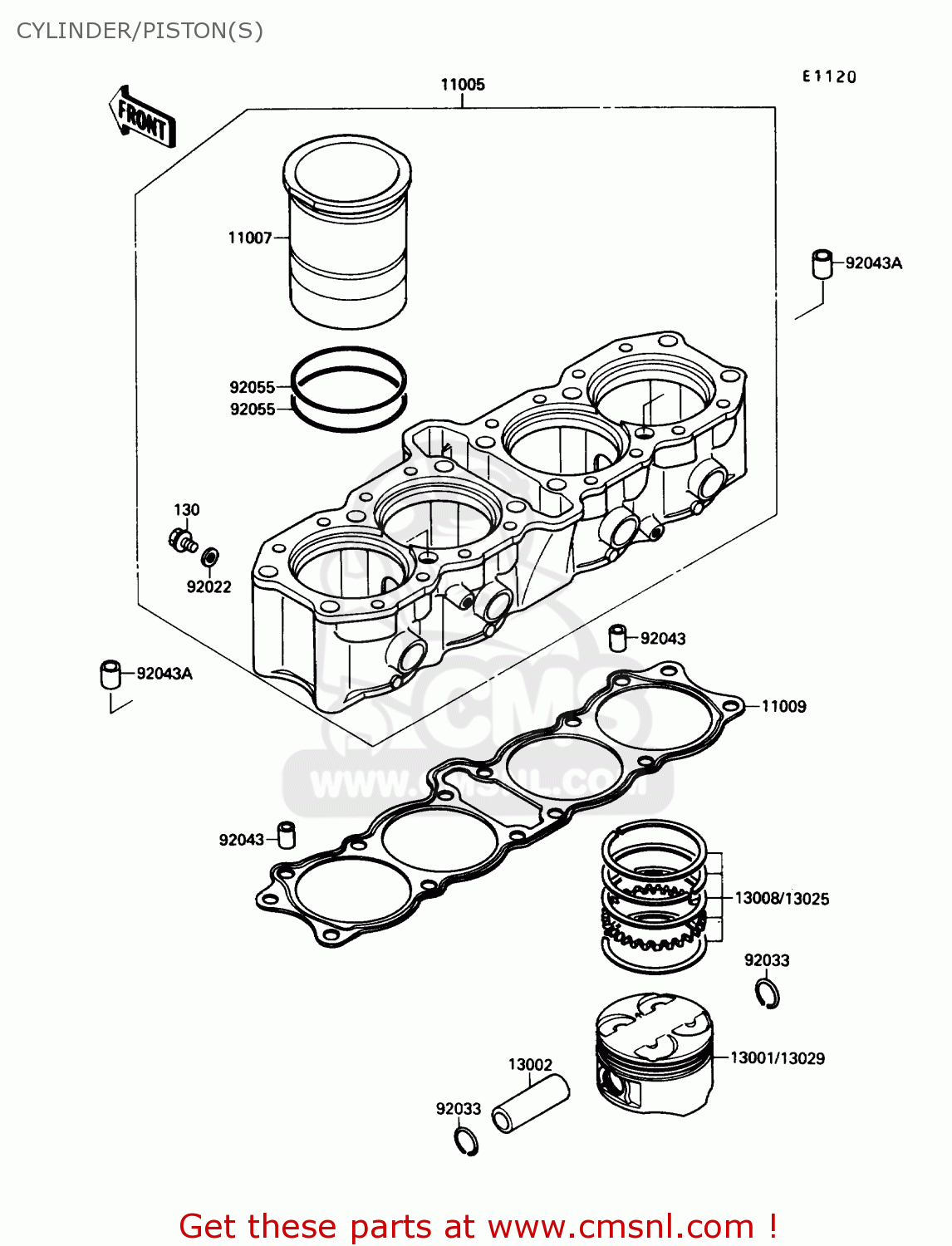 CYLINDER/PISTON(S) ZX750F4 NINJA 750R 1990 USA CALIFORNIA