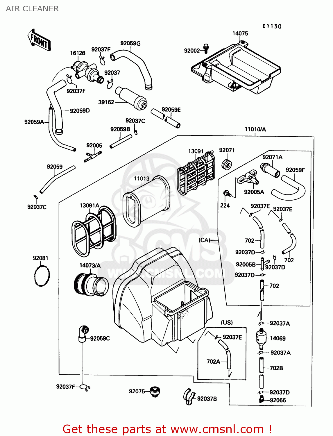 AIR CLEANER ZX750F4 NINJA 750R 1990 USA CALIFORNIA