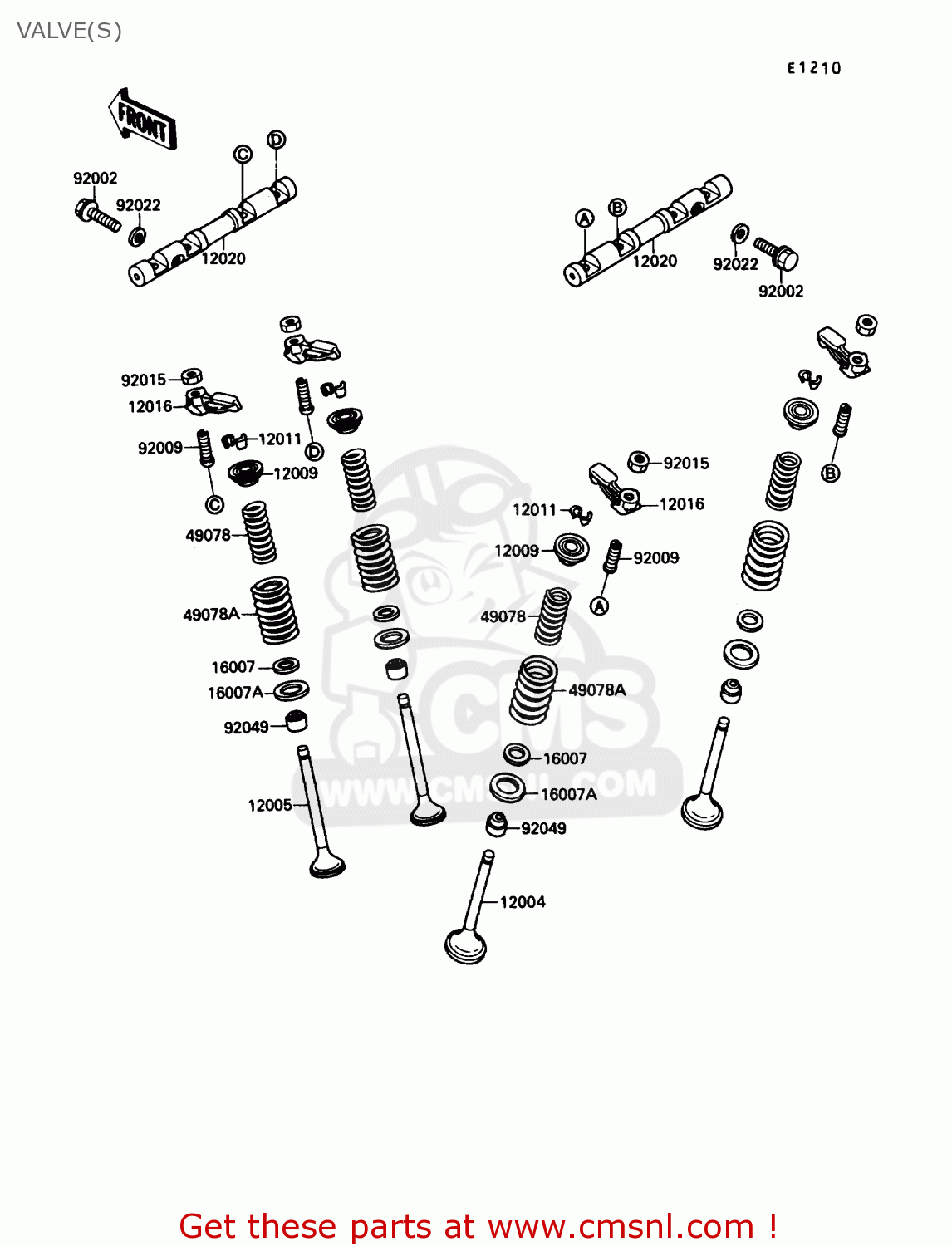 VALVE(S) ZX750F4 NINJA 750R 1990 USA CALIFORNIA