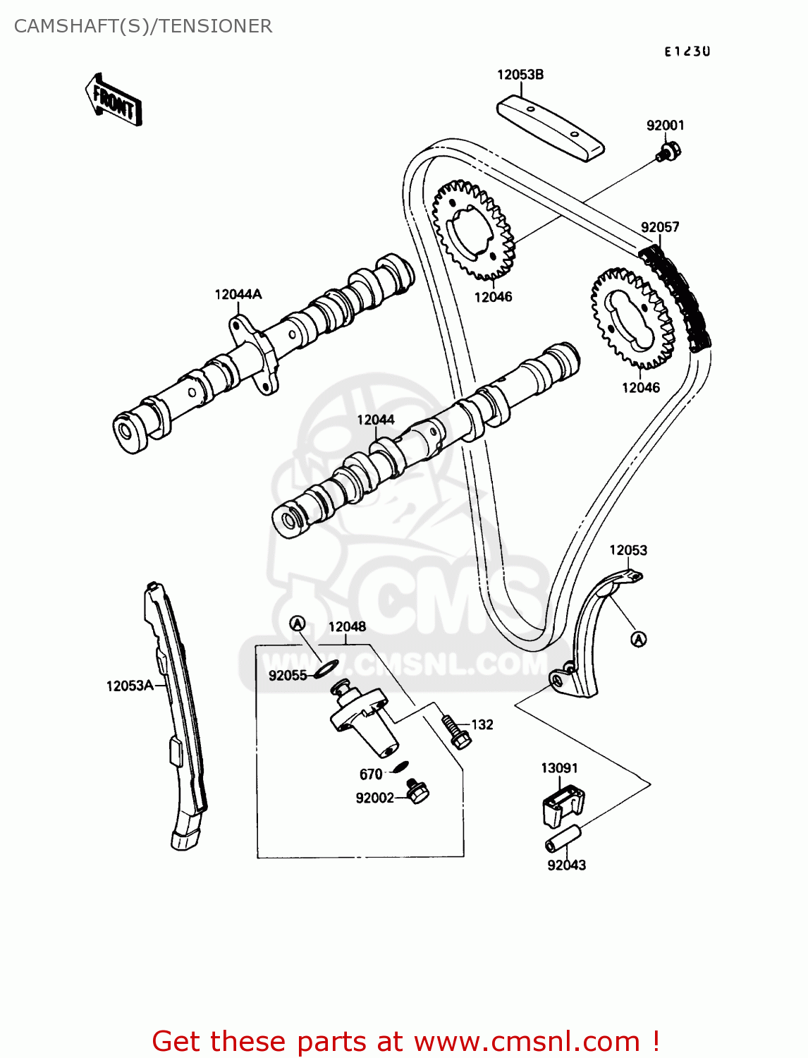 CAMSHAFT(S)/TENSIONER ZX750F4 NINJA 750R 1990 USA CALIFORNIA
