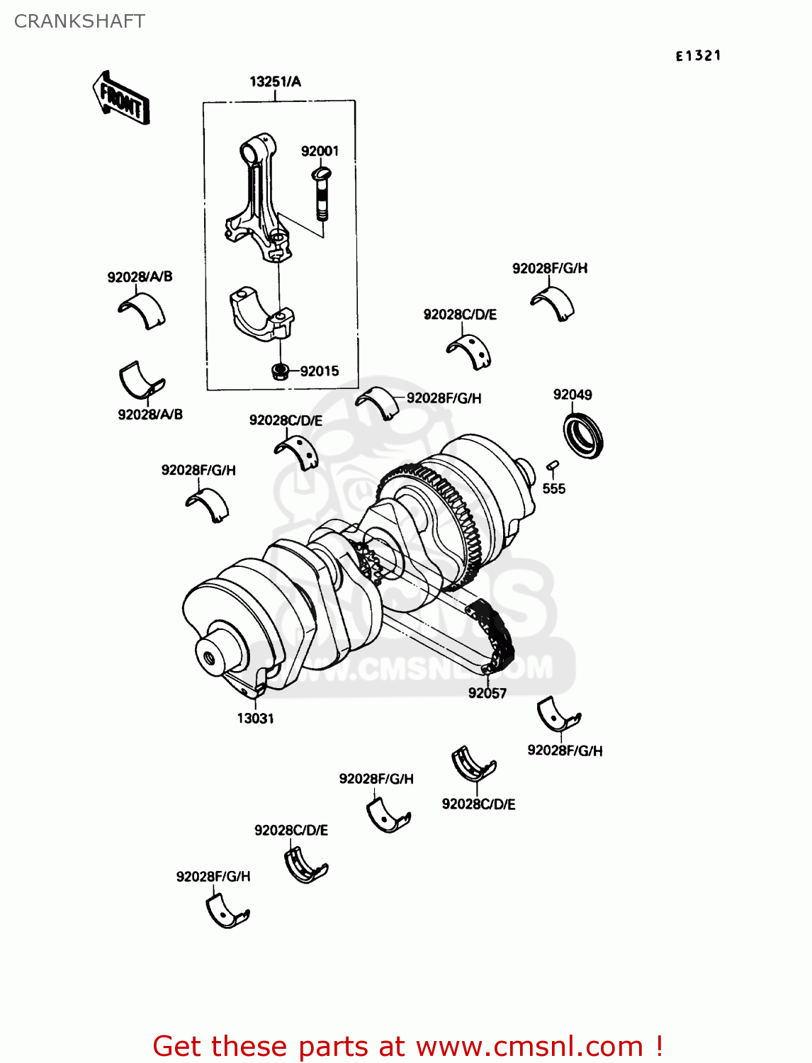 CRANKSHAFT ZX750F4 NINJA 750R 1990 USA CALIFORNIA