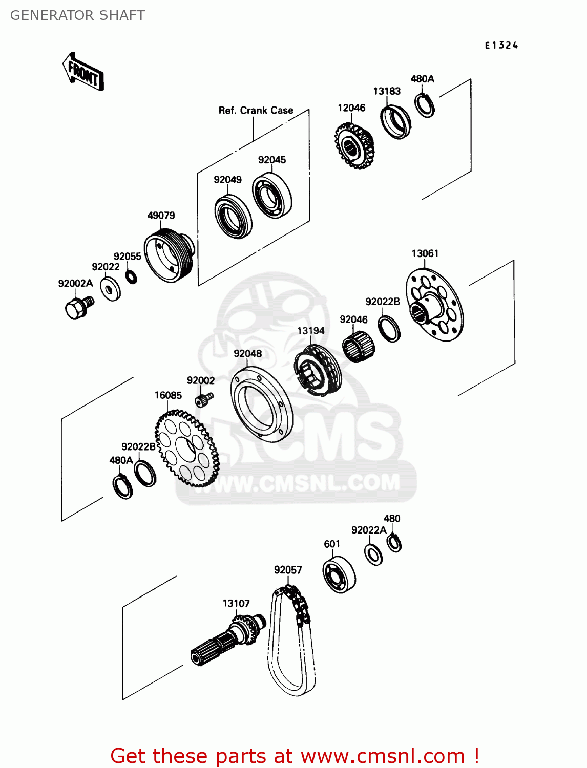 GENERATOR SHAFT ZX750F4 NINJA 750R 1990 USA CALIFORNIA