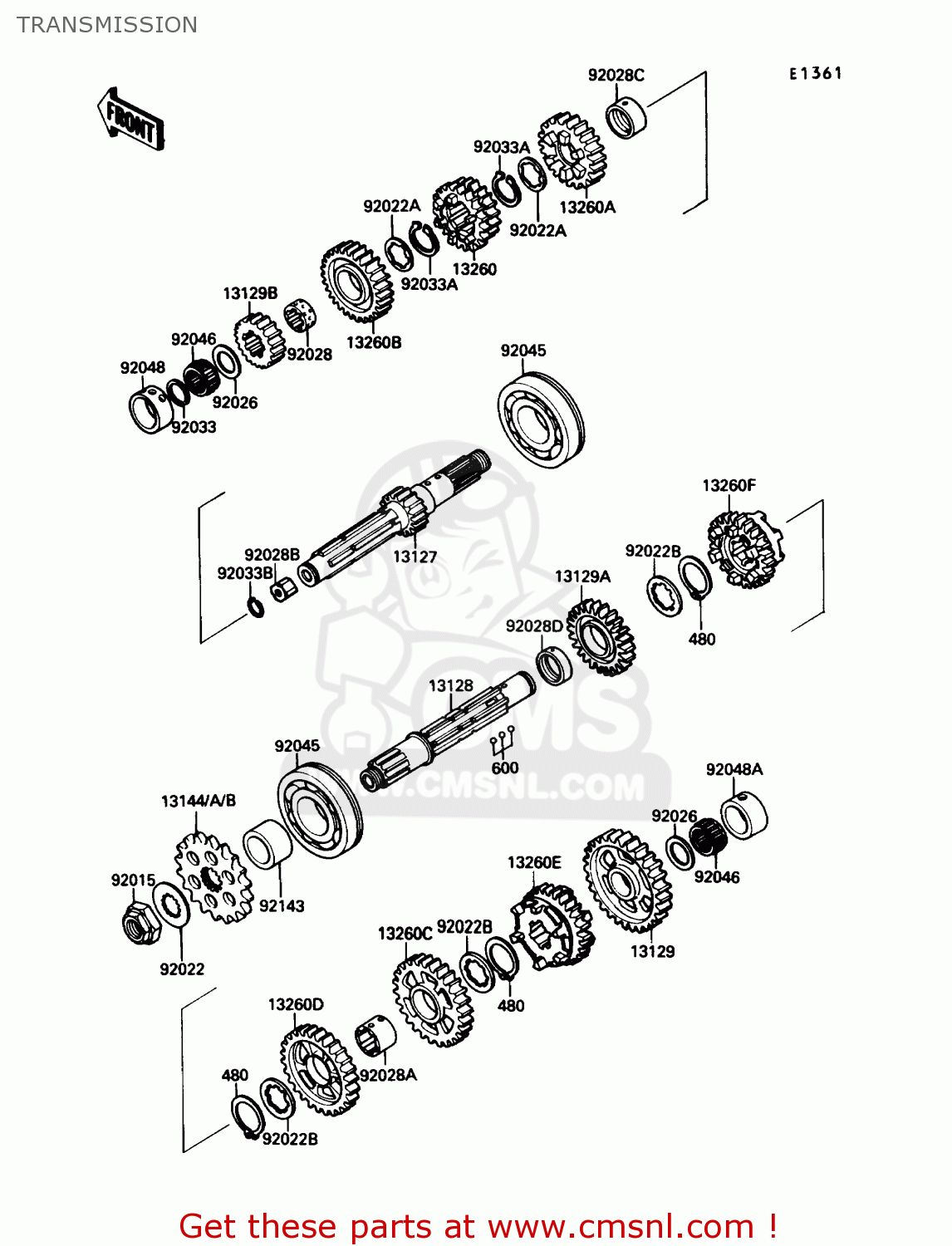 TRANSMISSION ZX750F4 NINJA 750R 1990 USA CALIFORNIA