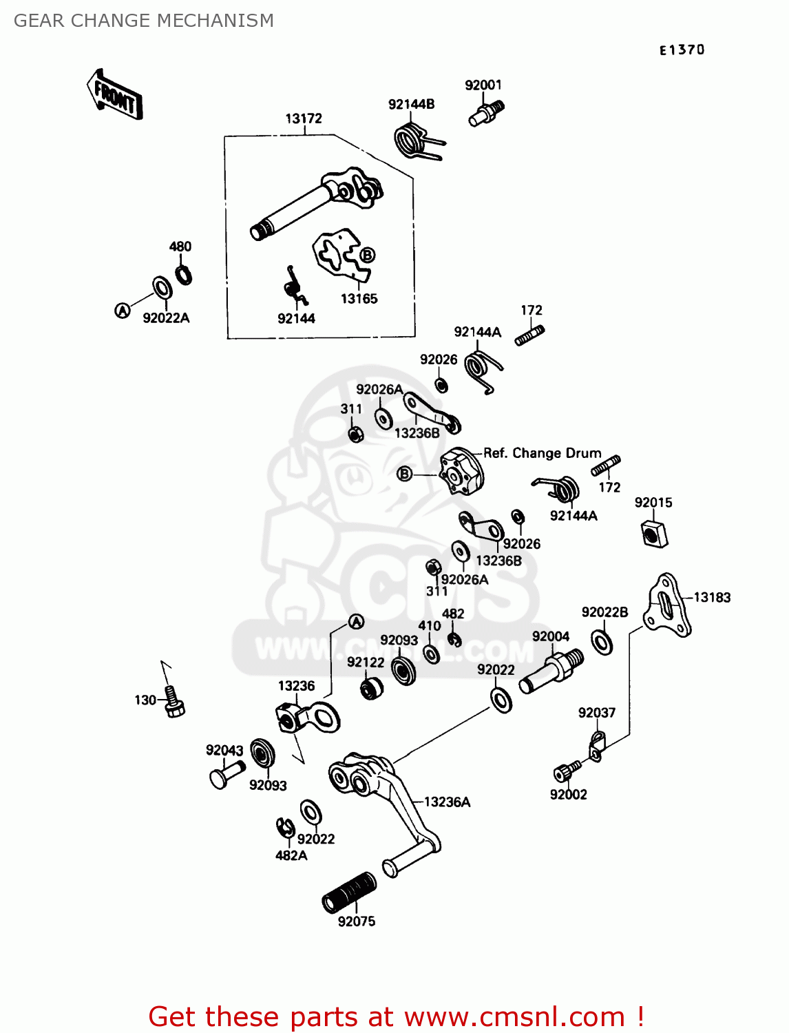 GEAR CHANGE MECHANISM ZX750F4 NINJA 750R 1990 USA CALIFORNIA