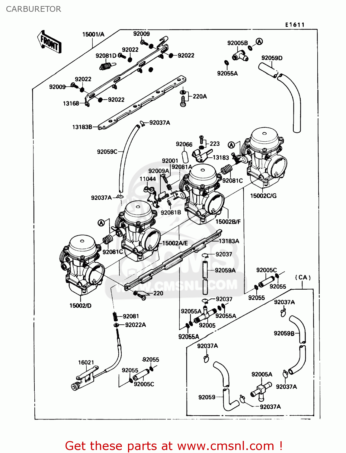 CARBURETOR ZX750F4 NINJA 750R 1990 USA CALIFORNIA