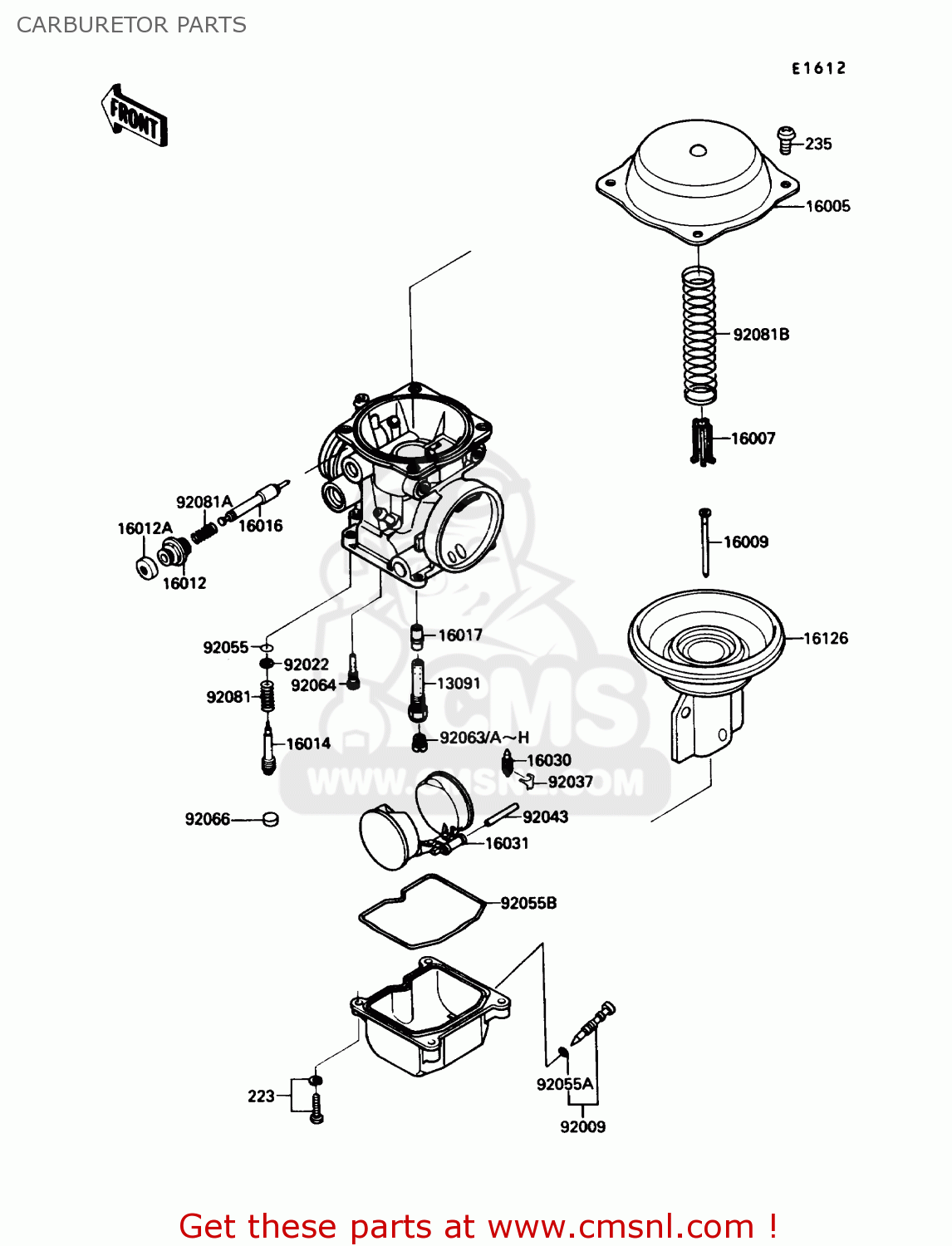 CARBURETOR PARTS ZX750F4 NINJA 750R 1990 USA CALIFORNIA