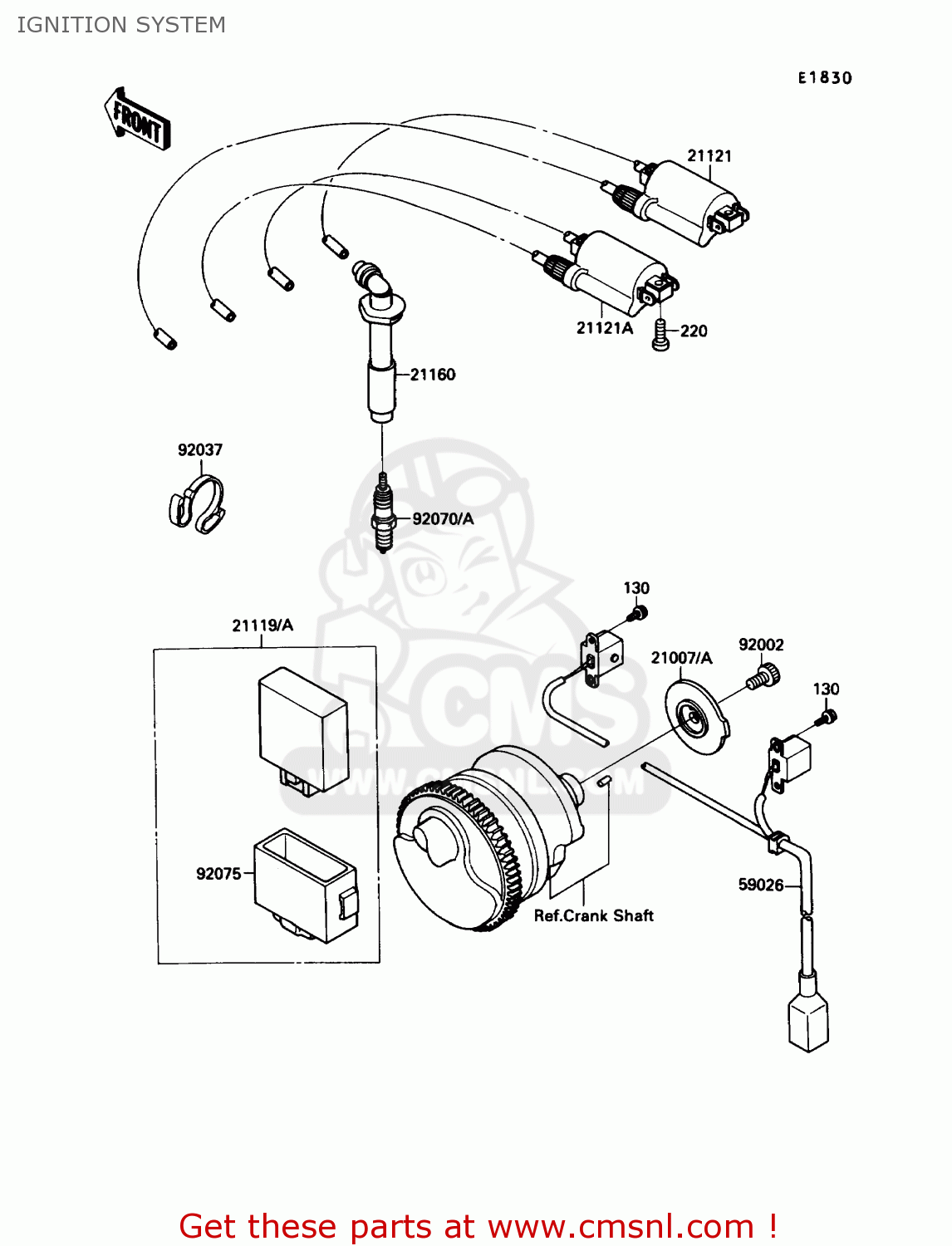 IGNITION SYSTEM ZX750F4 NINJA 750R 1990 USA CALIFORNIA