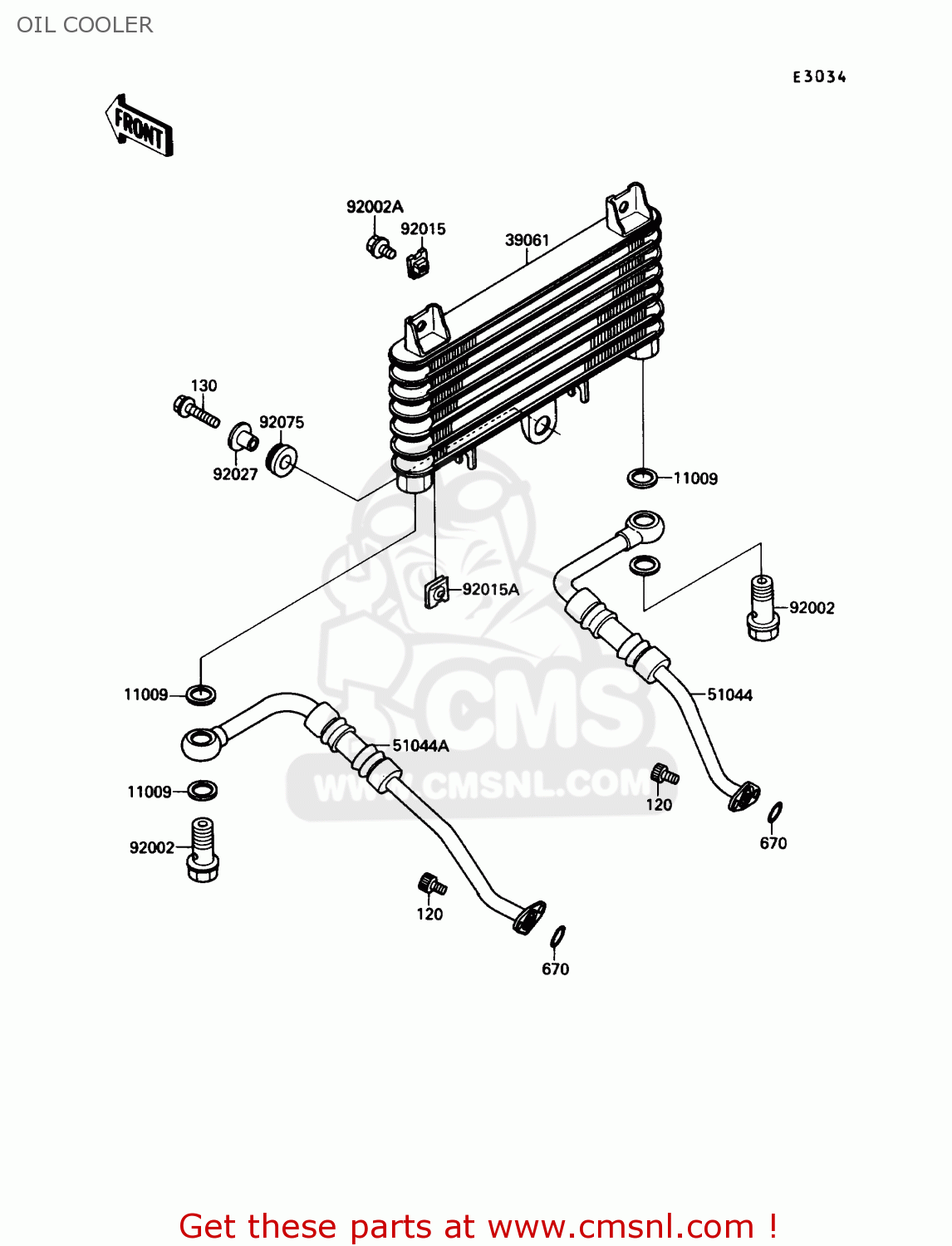 OIL COOLER ZX750F4 NINJA 750R 1990 USA CALIFORNIA