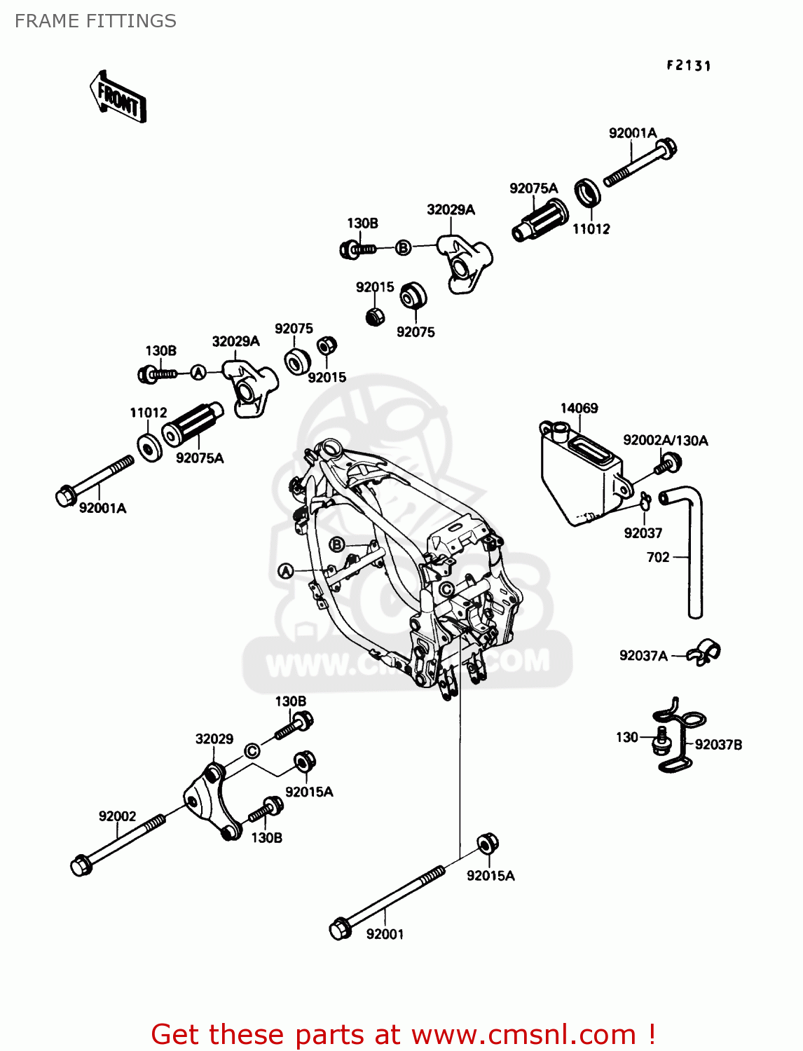 FRAME FITTINGS ZX750F4 NINJA 750R 1990 USA CALIFORNIA