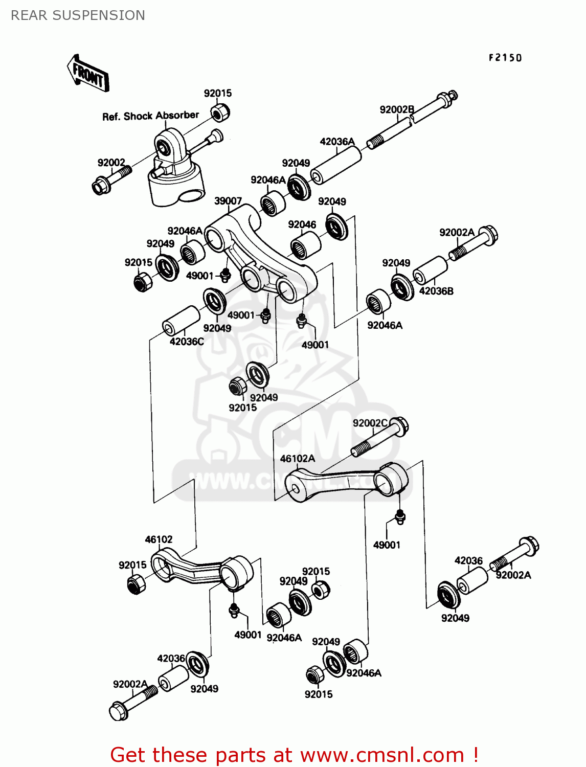 REAR SUSPENSION ZX750F4 NINJA 750R 1990 USA CALIFORNIA