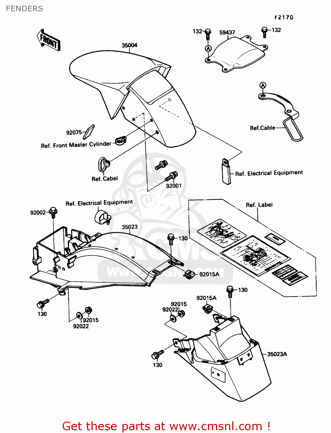 FENDERS ZX750F4 NINJA 750R 1990 USA CALIFORNIA