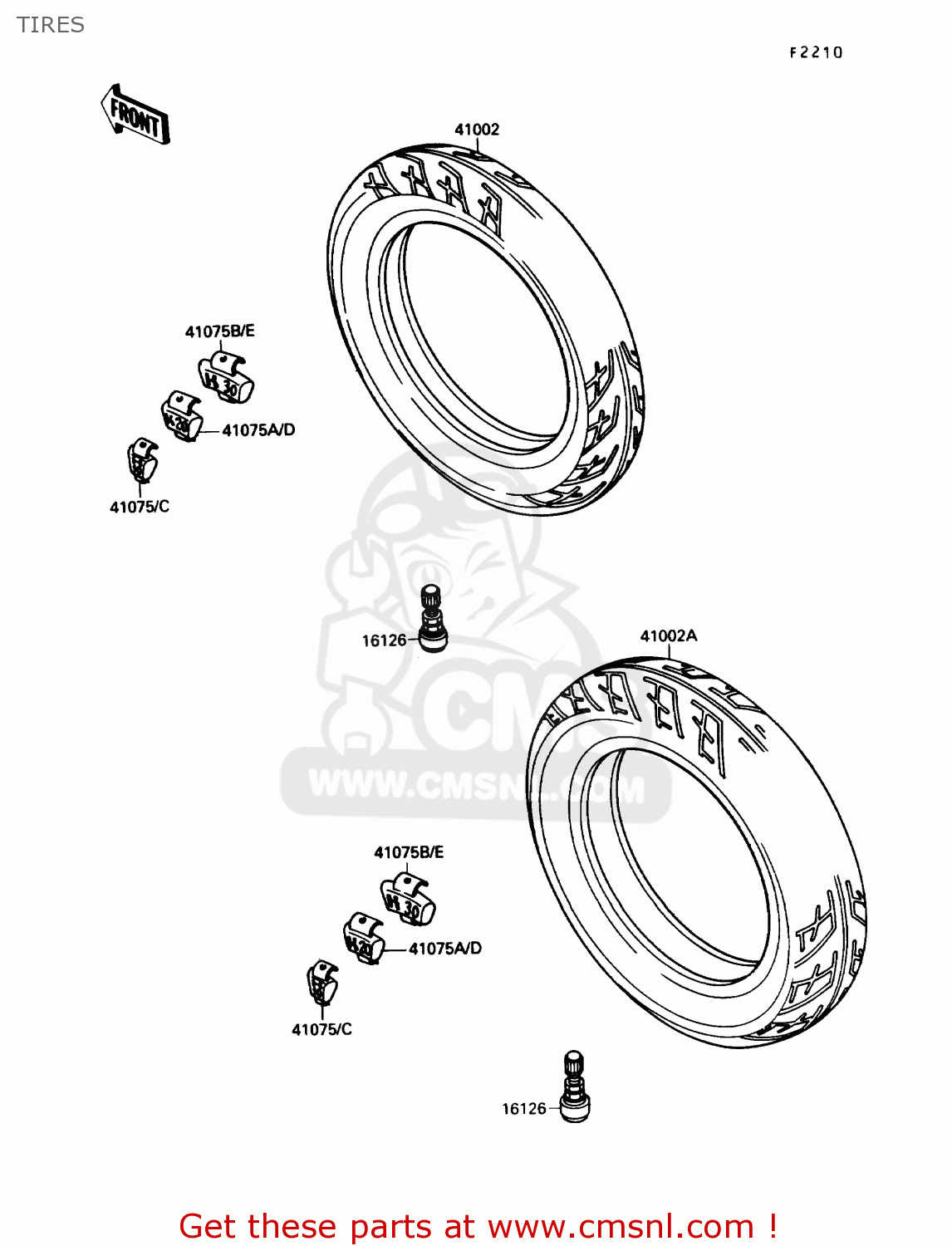 TIRES ZX750F4 NINJA 750R 1990 USA CALIFORNIA