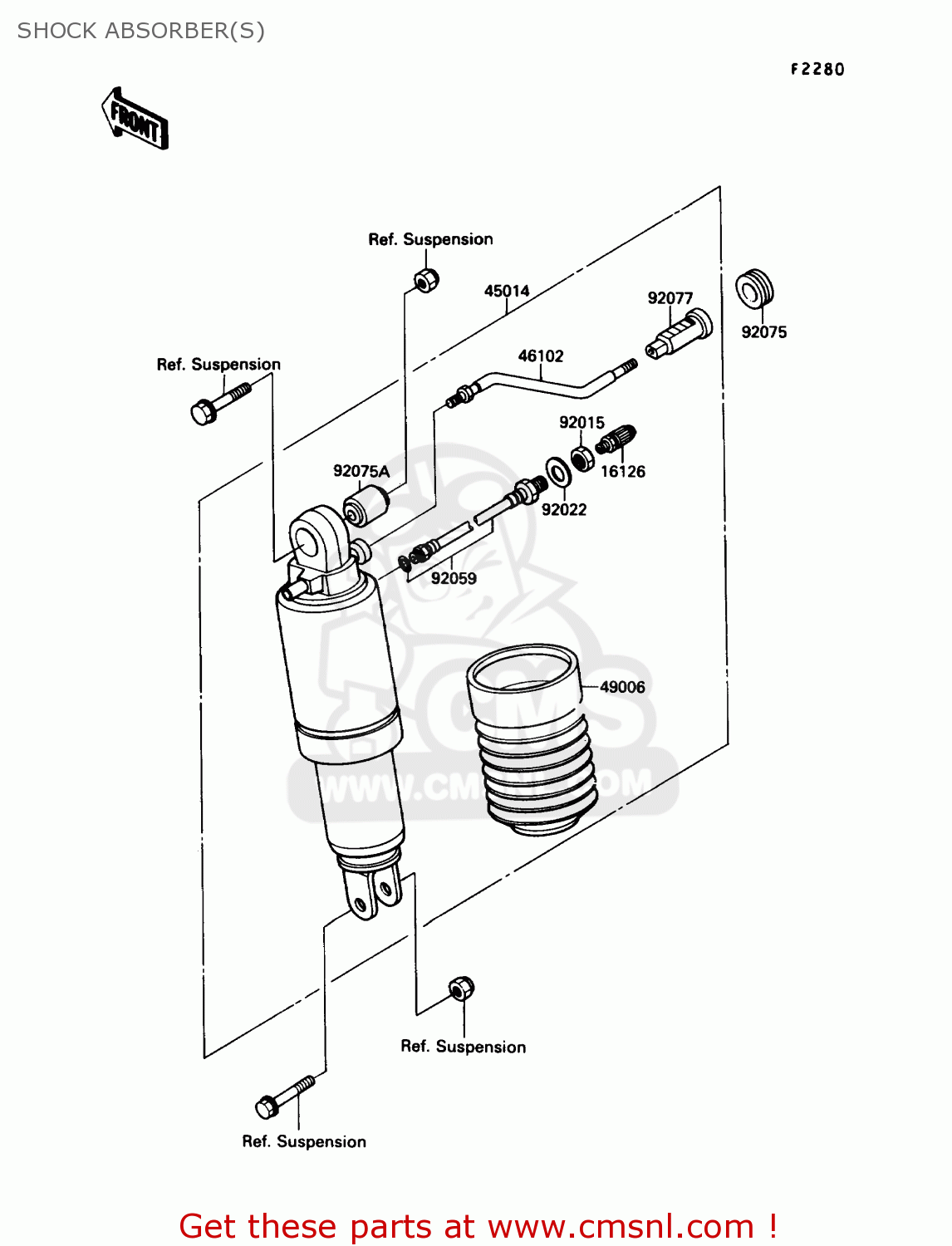SHOCK ABSORBER(S) ZX750F4 NINJA 750R 1990 USA CALIFORNIA