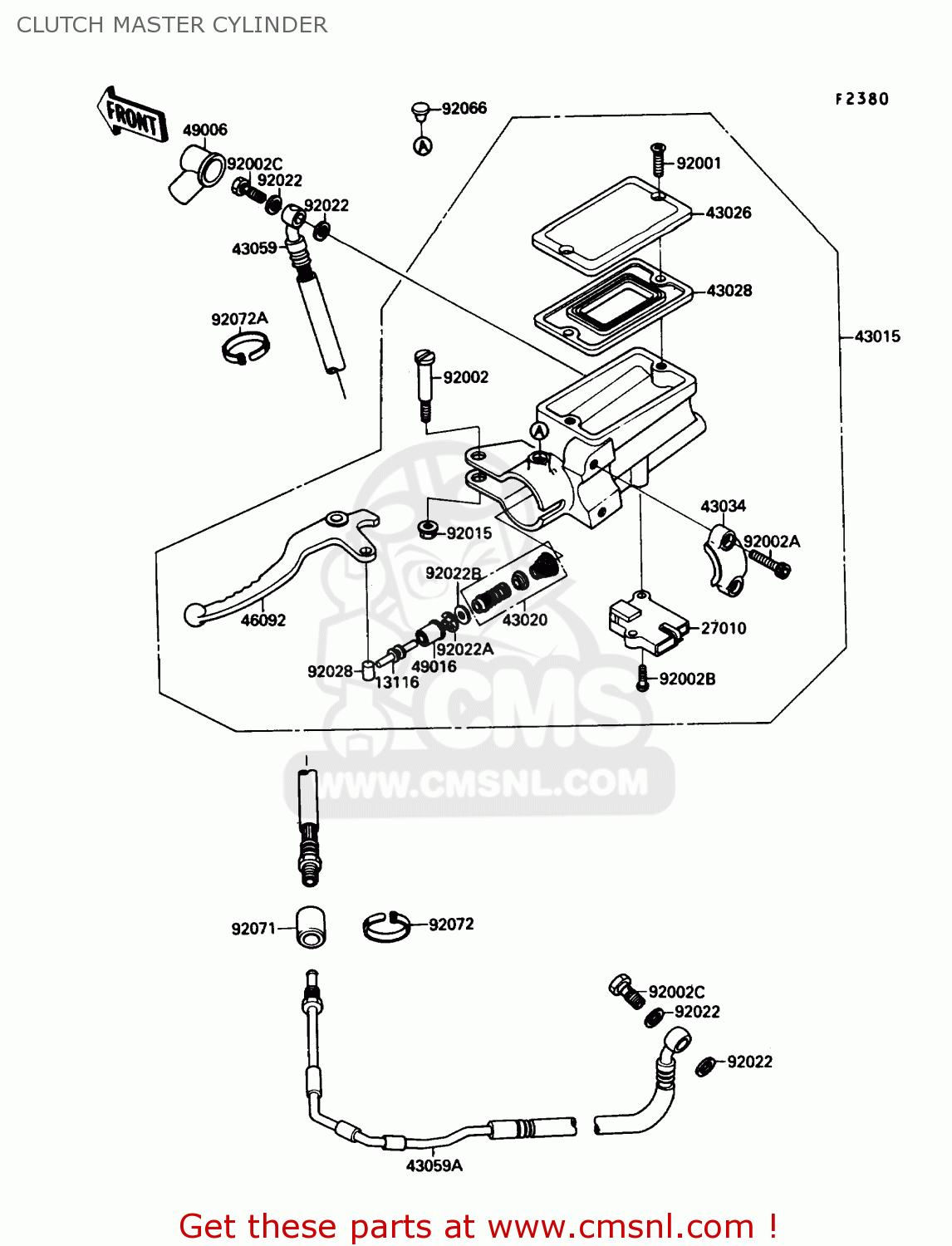 CLUTCH MASTER CYLINDER ZX750F4 NINJA 750R 1990 USA CALIFORNIA