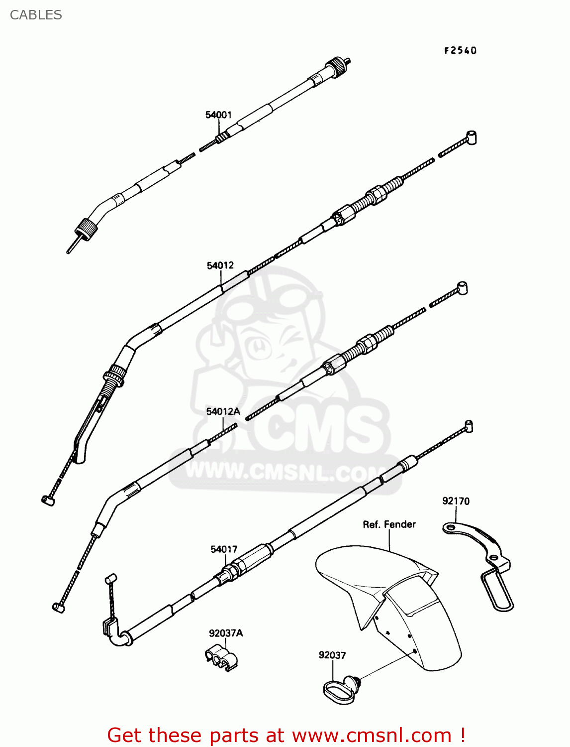 CABLES ZX750F4 NINJA 750R 1990 USA CALIFORNIA
