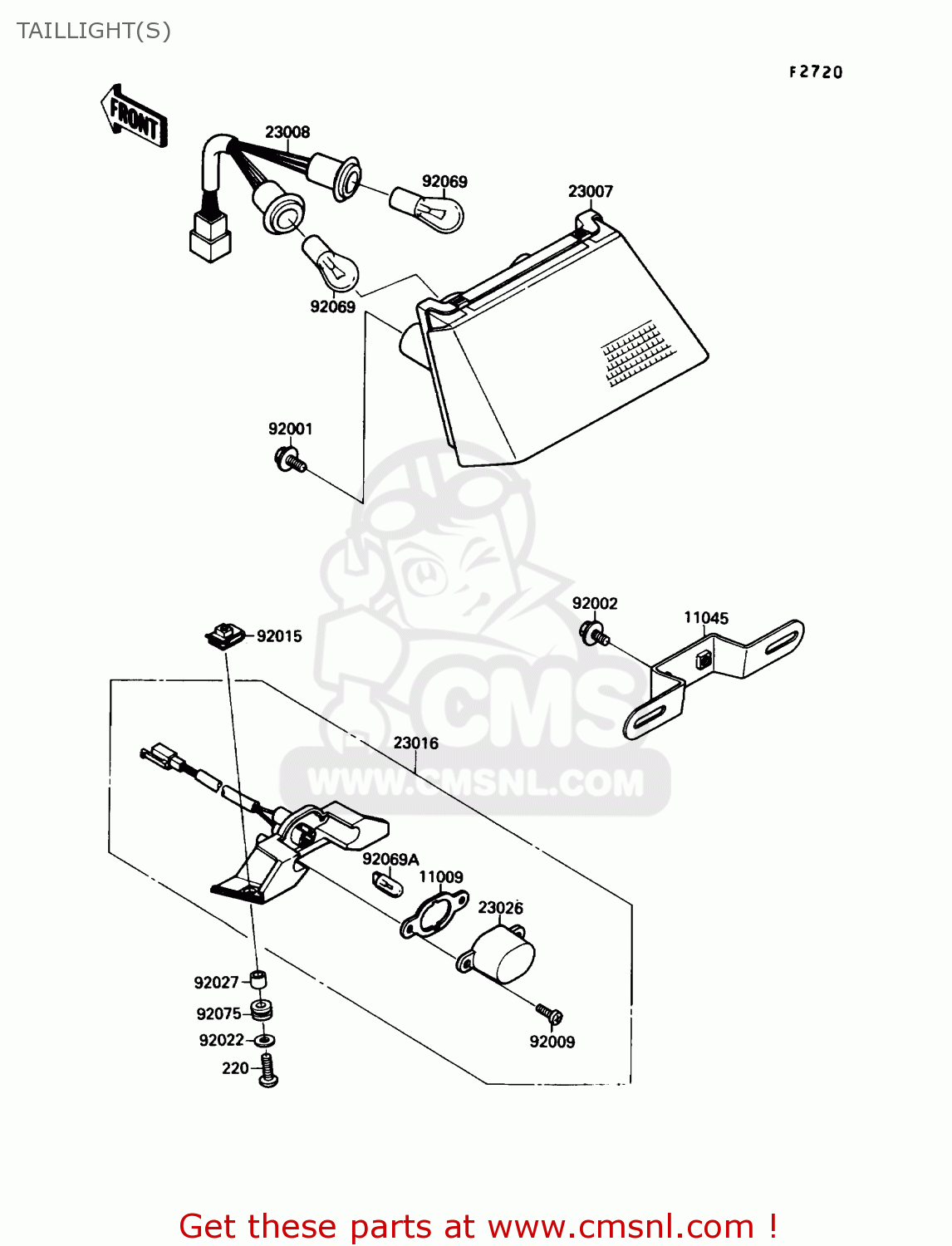 TAILLIGHT(S) ZX750F4 NINJA 750R 1990 USA CALIFORNIA
