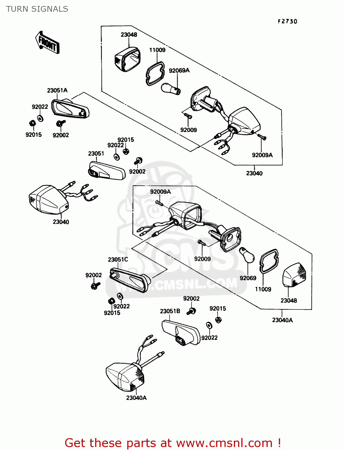 TURN SIGNALS ZX750F4 NINJA 750R 1990 USA CALIFORNIA