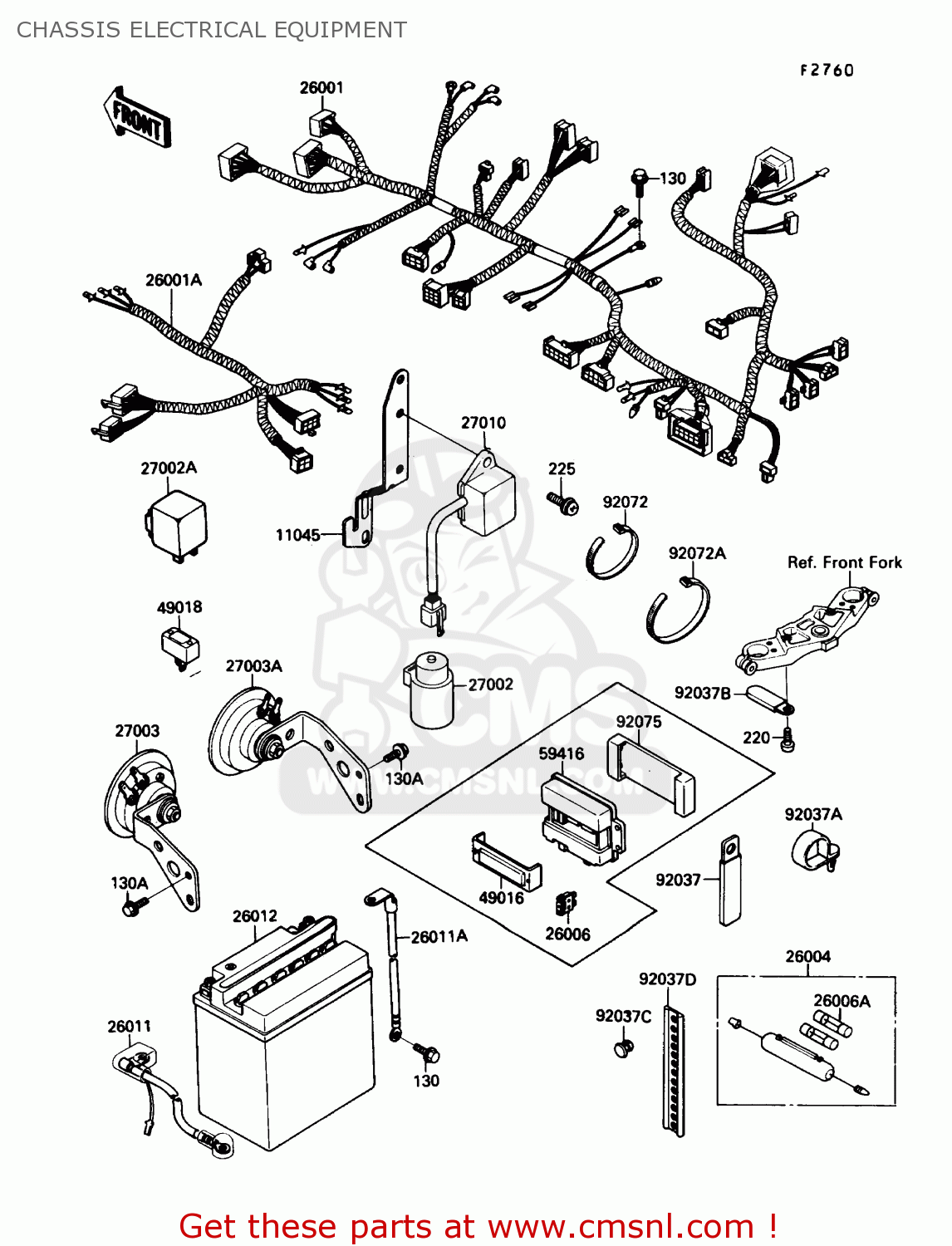 CHASSIS ELECTRICAL EQUIPMENT ZX750F4 NINJA 750R 1990 USA CALIFORNIA