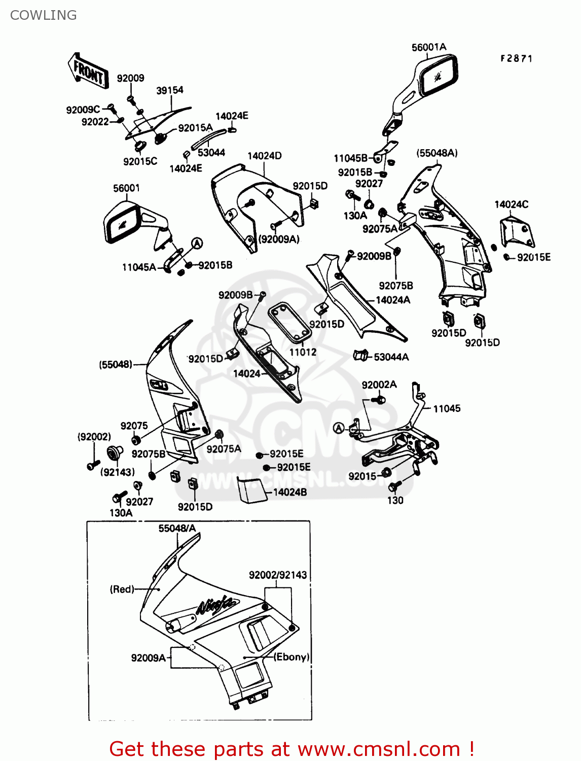COWLING ZX750F4 NINJA 750R 1990 USA CALIFORNIA