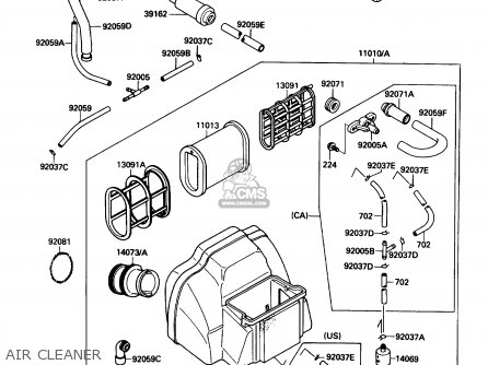 AIR CLEANER - ZX750F4 NINJA 750R 1990 USA CALIFORNIA