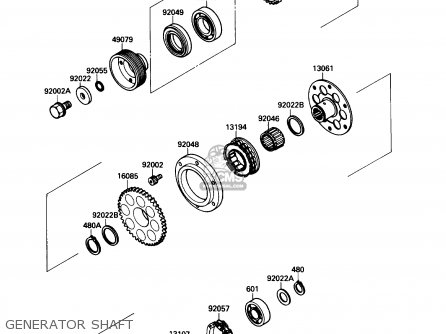 GENERATOR SHAFT - ZX750F4 NINJA 750R 1990 USA CALIFORNIA