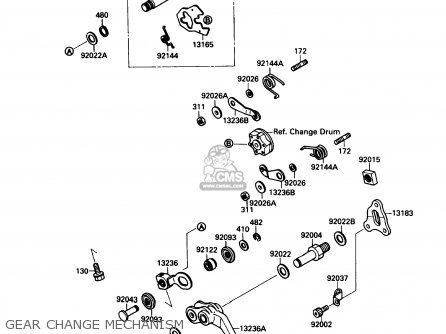 GEAR CHANGE MECHANISM - ZX750F4 NINJA 750R 1990 USA CALIFORNIA