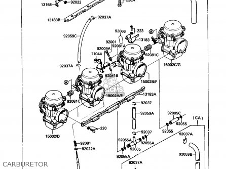 CARBURETOR - ZX750F4 NINJA 750R 1990 USA CALIFORNIA