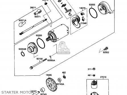 STARTER MOTOR - ZX750F4 NINJA 750R 1990 USA CALIFORNIA