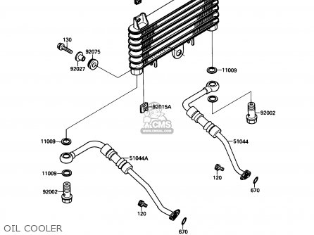 OIL COOLER - ZX750F4 NINJA 750R 1990 USA CALIFORNIA