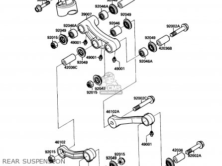 REAR SUSPENSION - ZX750F4 NINJA 750R 1990 USA CALIFORNIA