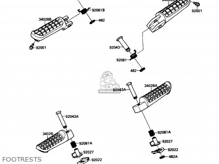 FOOTRESTS - ZX750F4 NINJA 750R 1990 USA CALIFORNIA