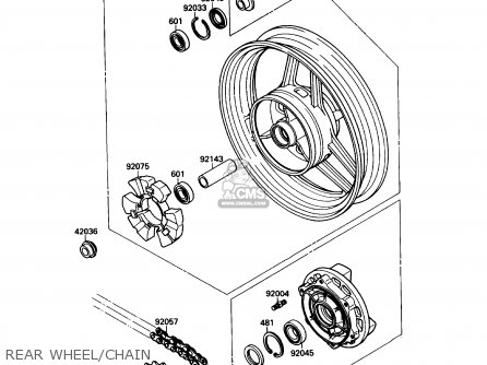 REAR WHEEL/CHAIN - ZX750F4 NINJA 750R 1990 USA CALIFORNIA