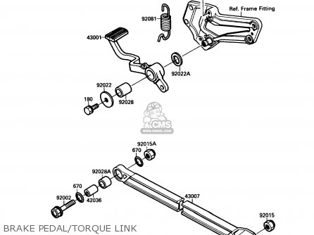 BRAKE PEDAL/TORQUE LINK - ZX750F4 NINJA 750R 1990 USA CALIFORNIA