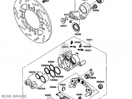 REAR BRAKE - ZX750F4 NINJA 750R 1990 USA CALIFORNIA