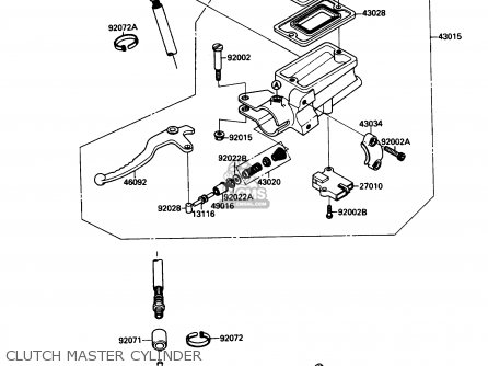 CLUTCH MASTER CYLINDER - ZX750F4 NINJA 750R 1990 USA CALIFORNIA