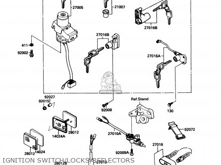 IGNITION SWITCH/LOCKS/REFLECTORS - ZX750F4 NINJA 750R 1990 USA CALIFORNIA