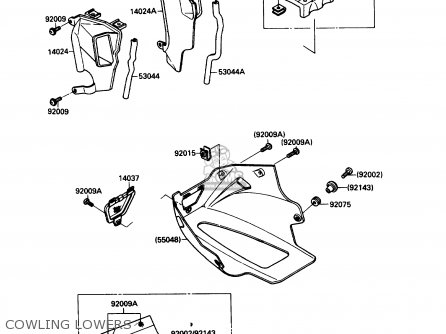COWLING LOWERS - ZX750F4 NINJA 750R 1990 USA CALIFORNIA