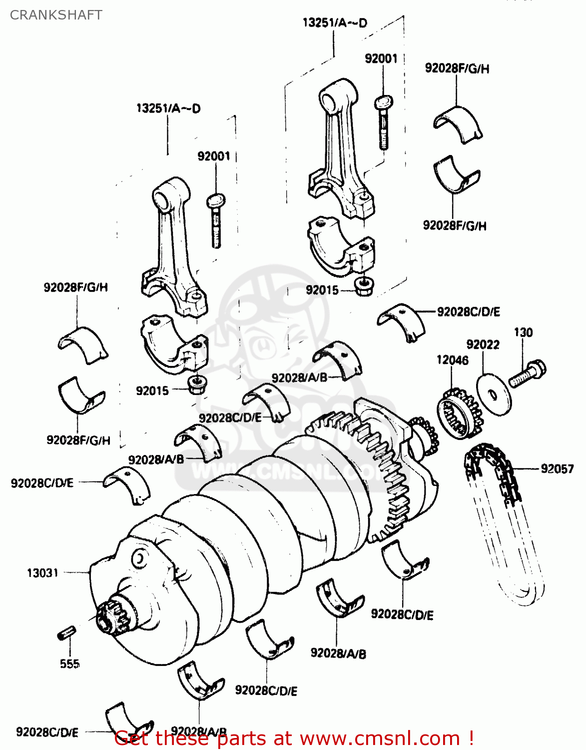 CRANKSHAFT ZX750G2 1985 EUROPE UK FR GR IT NR SD