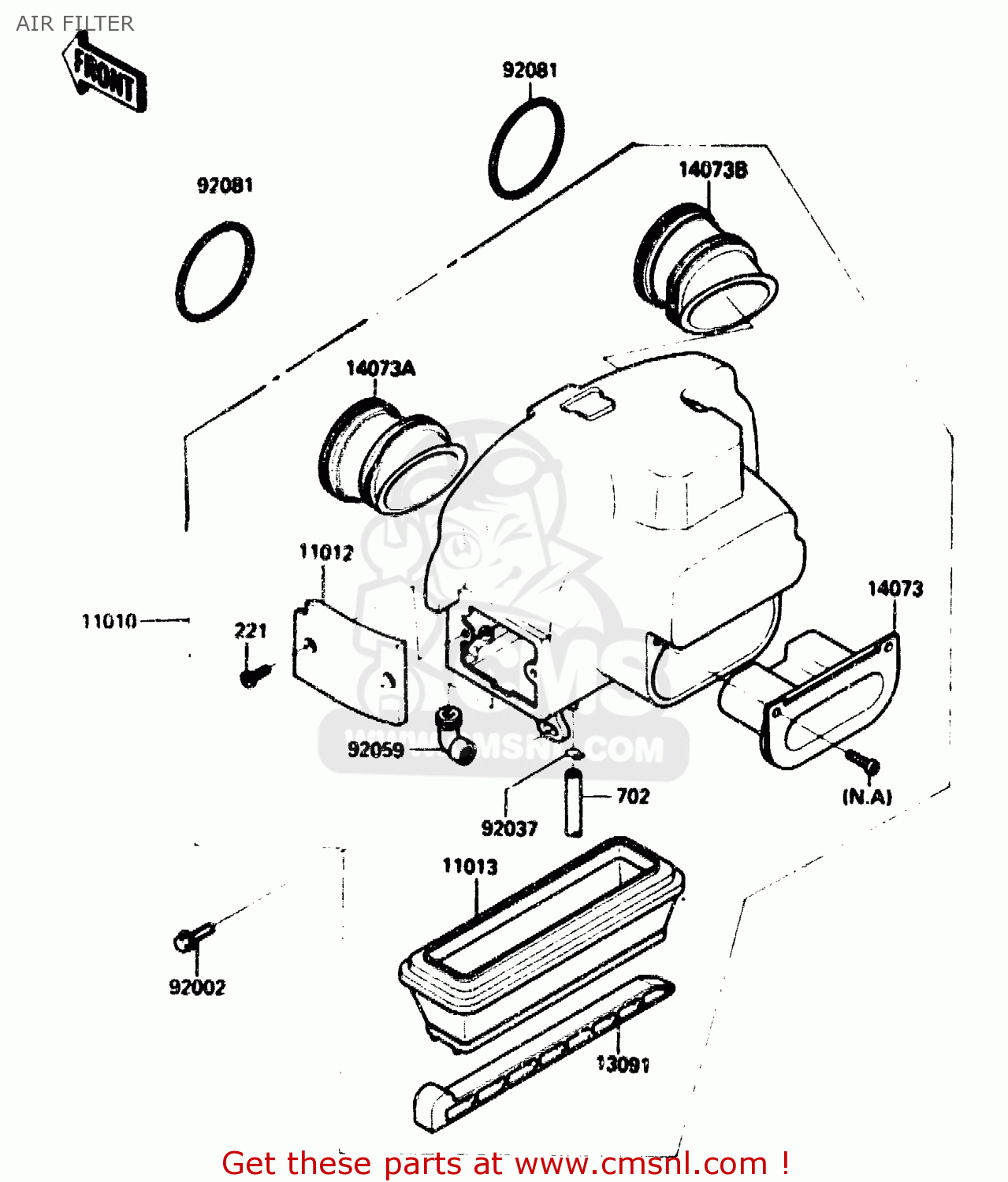 AIR FILTER ZX750G2 1985 EUROPE UK FR GR IT NR SD
