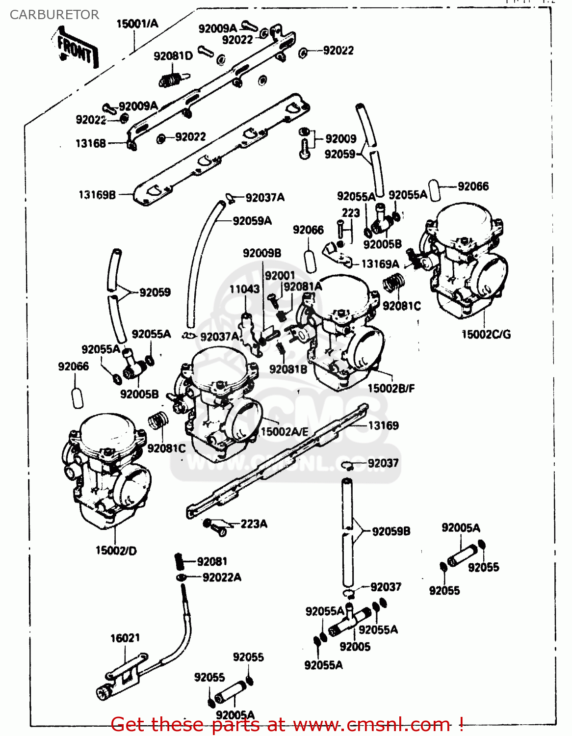 CARBURETOR ZX750G2 1985 EUROPE UK FR GR IT NR SD