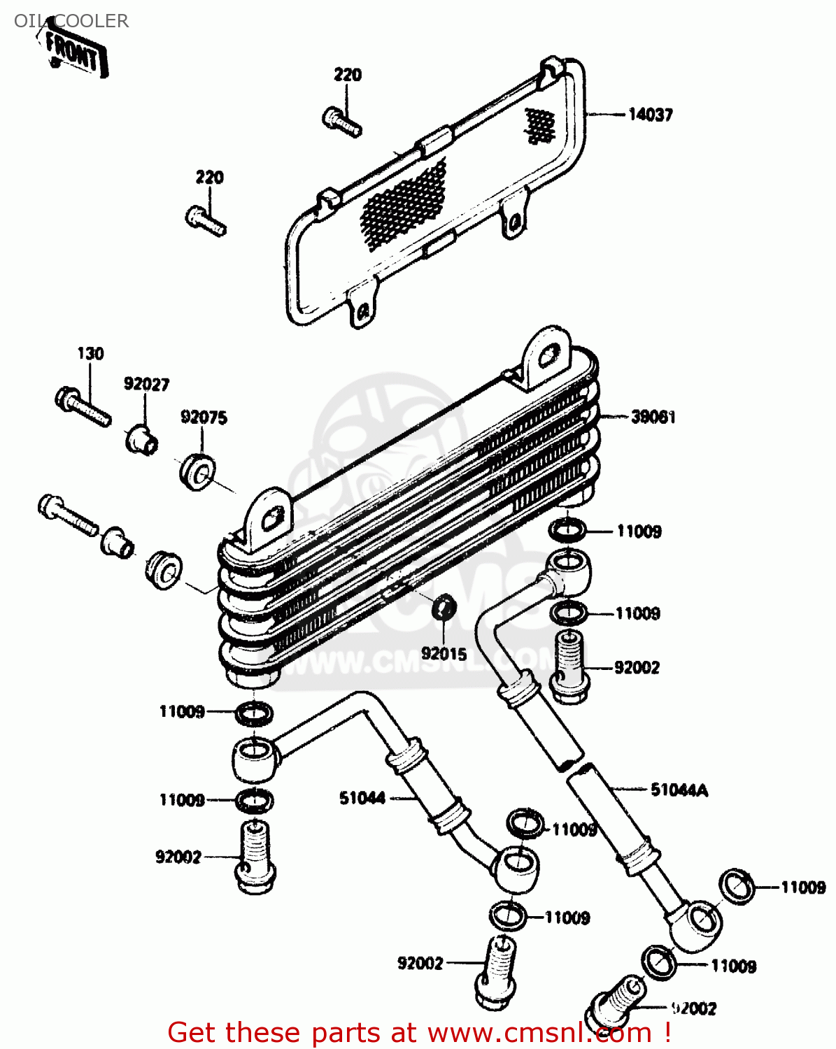 OIL COOLER ZX750G2 1985 EUROPE UK FR GR IT NR SD