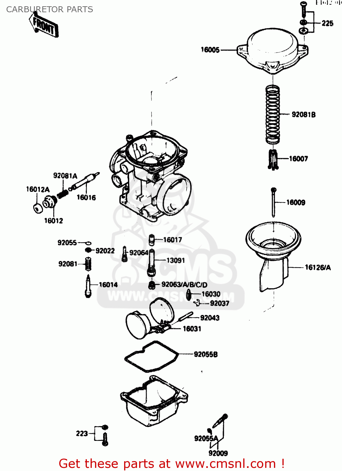 CARBURETOR PARTS ZX750G2 1985 EUROPE UK FR GR IT NR SD