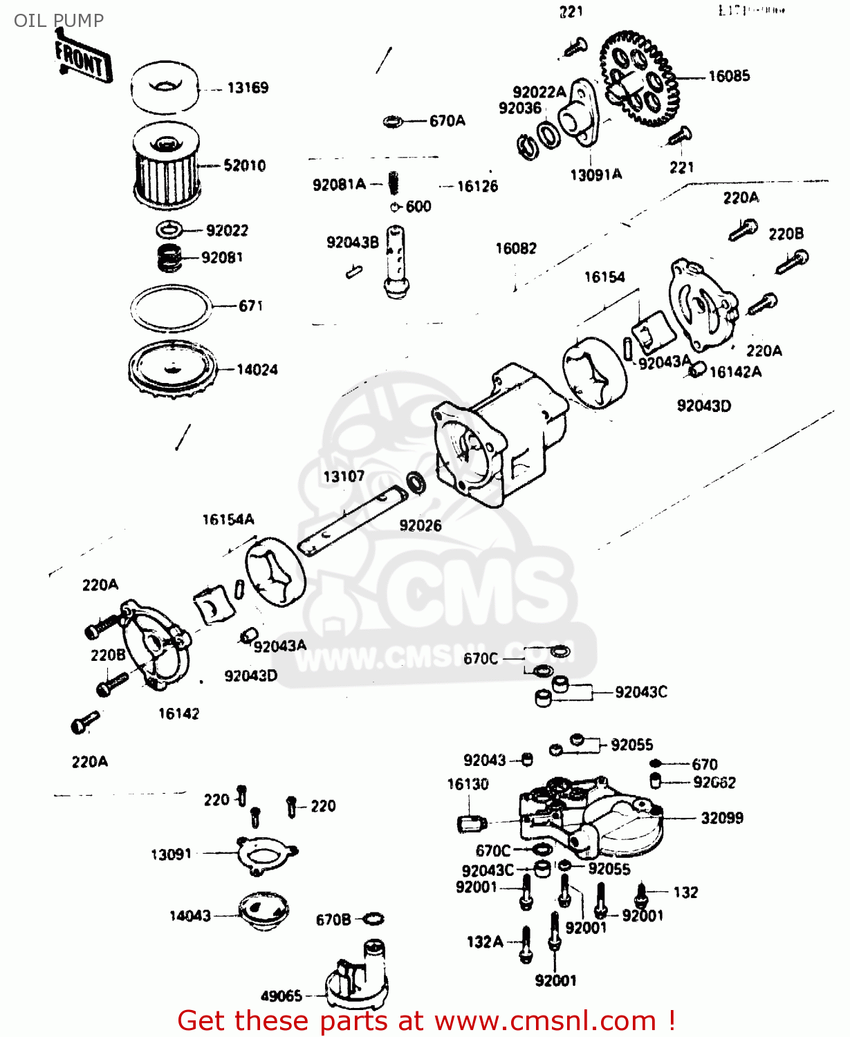 OIL PUMP ZX750G2 1985 EUROPE UK FR GR IT NR SD