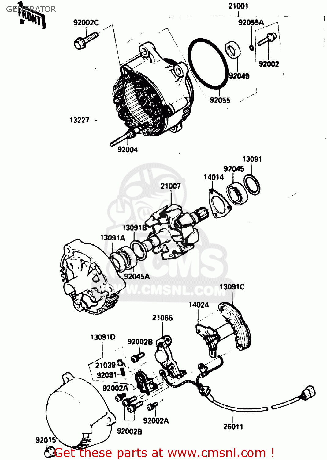 GENERATOR ZX750G2 1985 EUROPE UK FR GR IT NR SD