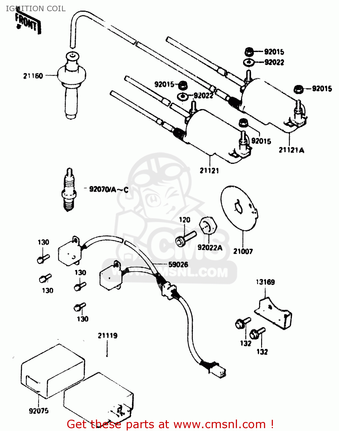 IGNITION COIL ZX750G2 1985 EUROPE UK FR GR IT NR SD